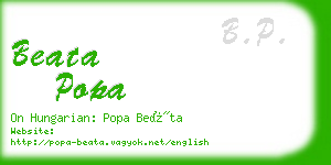 beata popa business card